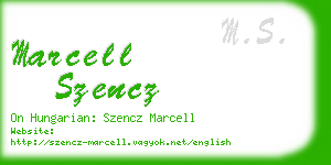 marcell szencz business card